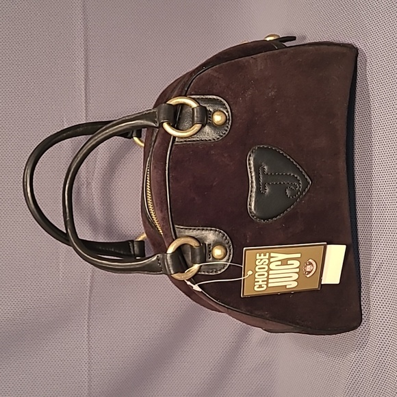 Black Royal Juicy Couture Velour Hand Bag Purse YHRU1931 - Picture 2 of 16